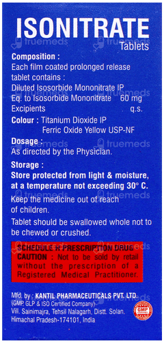 Isonitrate 60 Sr Tablet 10 Isonitrate 60 Sr Tablet 10