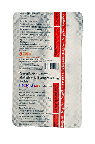 Dexiglu M 10/500 MG  Tablet Sr 10