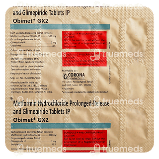 Obimet Gx 2/500 MG Tablet Pr 15