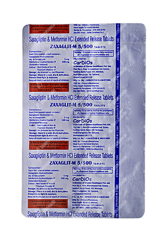 Zaxaglit M 5/500 MG Tablet Er 10