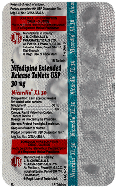 Nicardia Xl 30 Tablet 15 Nicardia Xl 30 Tablet 15