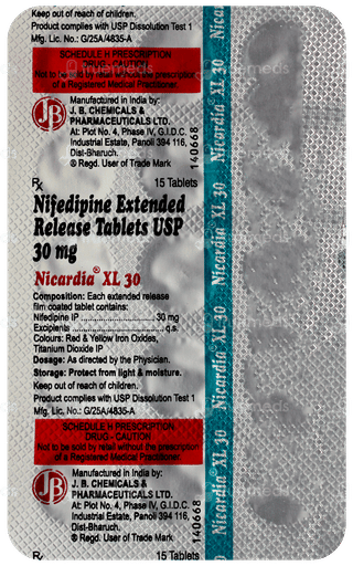 Nicardia Xl 30 Tablet 15