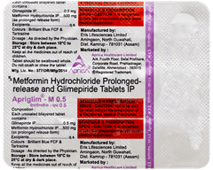 Apriglim M 0.5 Tablet Pr 15 Apriglim M 0.5 Tablet Pr 15