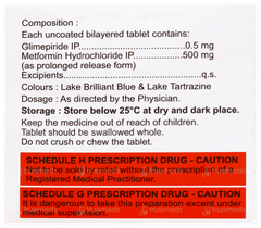 Glimisave M 0.5 Tablet Pr 15 Glimisave M 0.5 Tablet Pr 15
