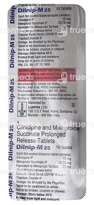 Dilnip M 10/25 MG Tablet Pr 10