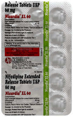 Nicardia Xl 60 Tablet 15 Nicardia Xl 60 Tablet 15