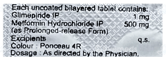 Glyconex M 1/500Mg Tablet Pr 10