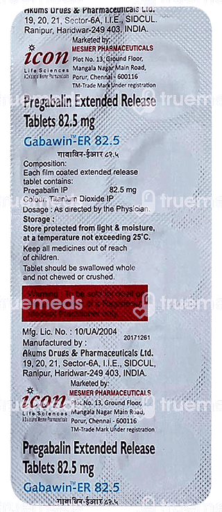 Gabawin 82.5 MG Tablet Er 10