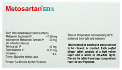 Metosartan Ch 50/6.25 Tablet 10 Metosartan Ch 50/6.25 Tablet 10
