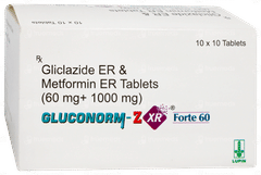 Gluconorm Z Xr Forte 60 Tablet 10 Gluconorm Z Xr Forte 60 Tablet 10