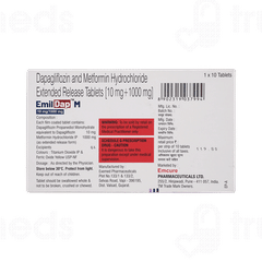 Emildap M 10/1000 MG Tablet Er 10