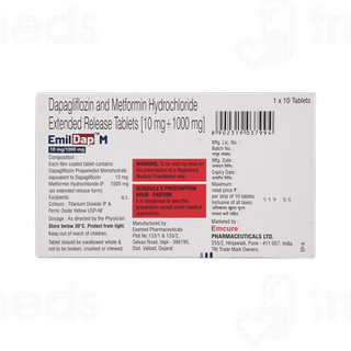 Emildap M 10/1000 MG Tablet Er 10