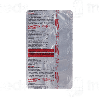 Emildap M 10/1000 MG Tablet Er 10