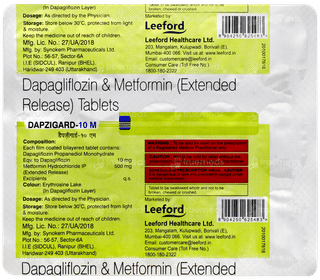 Dapzigard 10 M Tablet 15