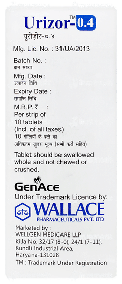 Urizor 0.4 Tablet 10 Urizor 0.4 Tablet 10