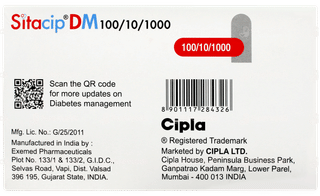 Sitacip Dm 100/10/1000 Tablet 10