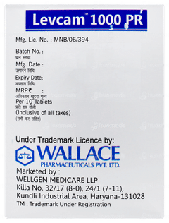 Levcam 1000 Pr Tablet 10