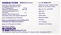 Dgson M 10/1000 Tablet 10 Dgson M 10/1000 Tablet 10