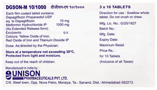 Dgson M 10/1000 Tablet 10