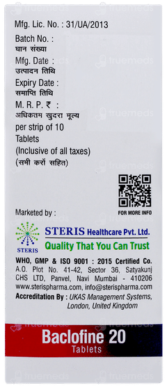 Baclofine 20 Tablet 10