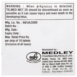 Telmed Mct 25 Tablet 10