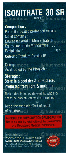 Isonitrate 30 Sr Tablet 10 Isonitrate 30 Sr Tablet 10