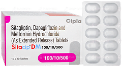 Sitacip Dm 100/10/500 Tablet 10