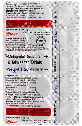 Metpil T 50 Tablet 15