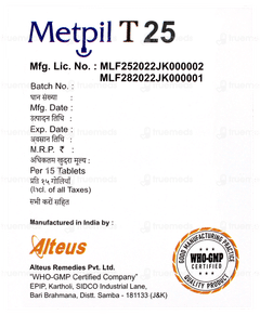 Metpil T 25 Tablet 15