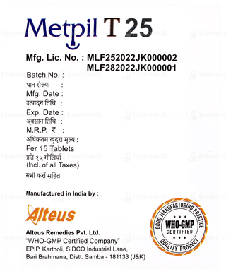 Metpil T 25 Tablet 15
