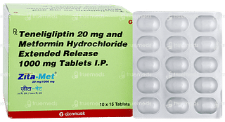 Zita Met 20mg/1000mg Tablet 15
