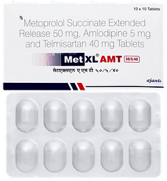 Met Xl Amt 50/5/40 Tablet 10