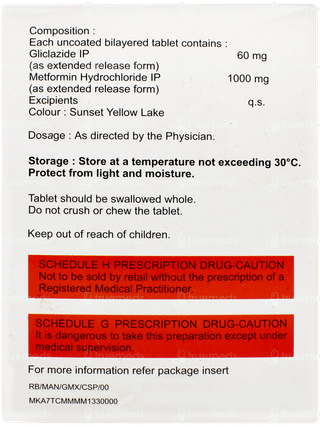 Glizid Mxr 60/1000 Tablet 15