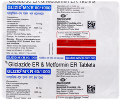 Glizid Mxr 60/1000 Tablet 15 Glizid Mxr 60/1000 Tablet 15