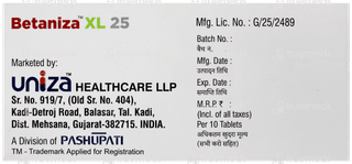 Betaniza Xl 25 Mg Tablet 10