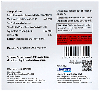 Sitaford 100 M Sr Tablet 15