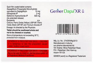 Gemer Dapa Xr 10/2/500 Tablet 7