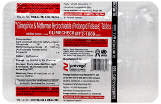 Glimecheck Mf 2/1000mg Tablet Pr 10