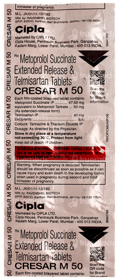 Cresar M 50 Tablet 10