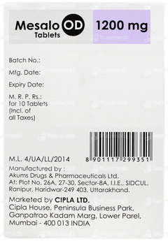 Mesalo Od 1200mg Tablet Pr 10 Mesalo Od 1200mg Tablet Pr 10