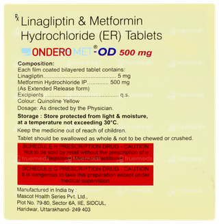 Ondero Met Od 500mg Tablet 10