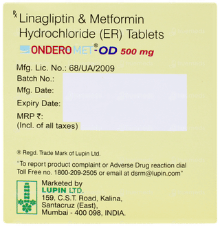 Ondero Met Od 500mg Tablet 10