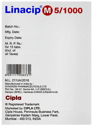 Linacip M 5/1000 Tablet 15