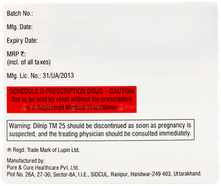 Dilnip Tm 25 Tablet 10