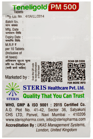 Teneligold Pm 500 Tablet 10