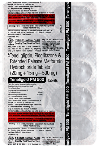 Teneligold Pm 500 Tablet 10