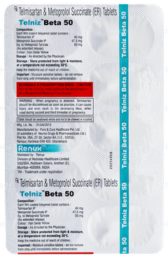 Telniz Beta 50 Tablet 10 Telniz Beta 50 Tablet 10