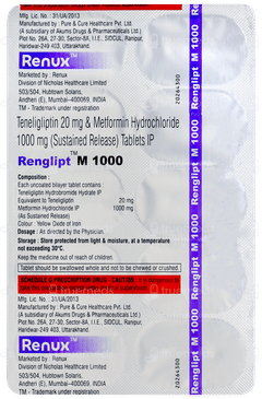 Renglipt M 1000 Tablet 10 Renglipt M 1000 Tablet 10