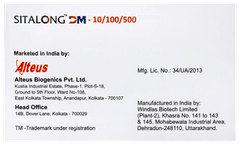 Sitalong Dm 10/100/500 Tablet 10 Sitalong Dm 10/100/500 Tablet 10