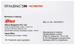 Sitalong Dm 10/100/500 Tablet 10
